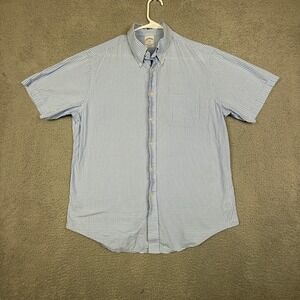 Brooks Brothers Regent Blue‎ Gingham Checkered Short Sleeve Button Up Shirt